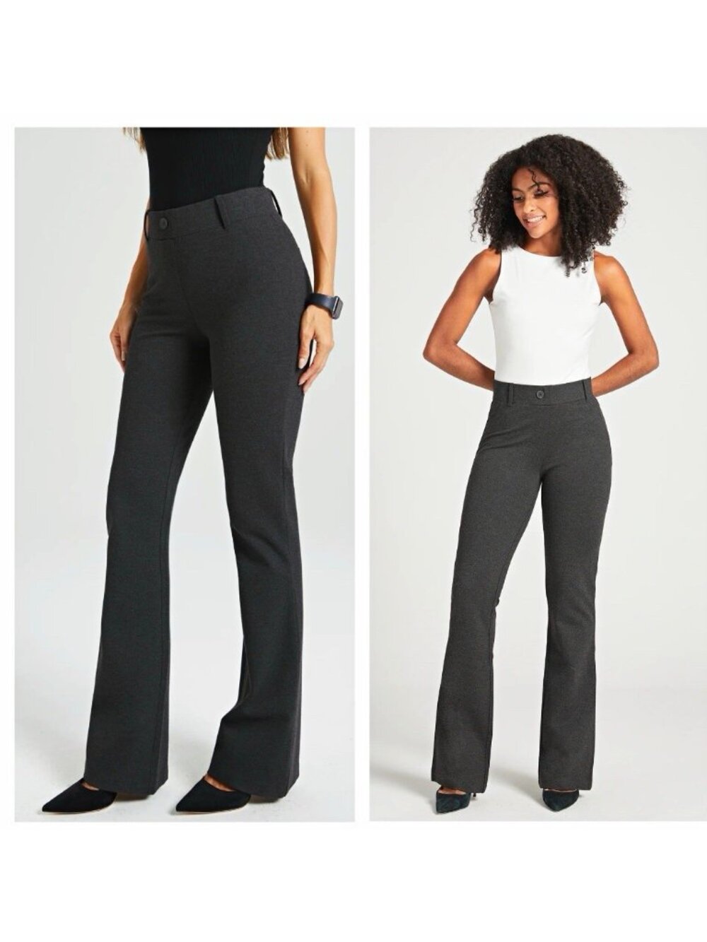 Betabrand Women’s Dark Gray DPYP Dress Yoga Pant Size Medium Pull On Business